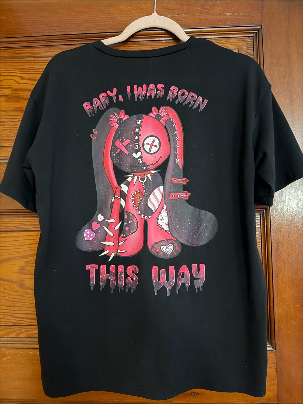 ROMWE Black Tee with Red Logo Tag